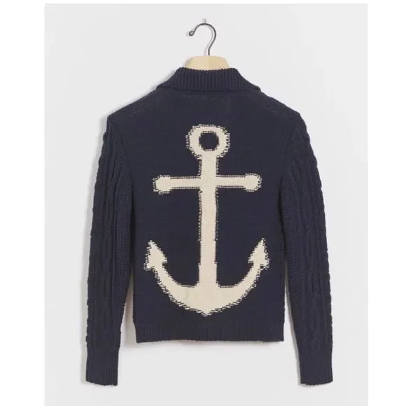 Anchors Away! Cableknit Cardigan NWT S - Picture 8 of 14